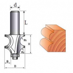 Фреза Кромкова фігурна №2025 (R4/6, D25, h20) 18-093-250