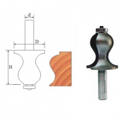 Фреза Кромкова фігурна D42, D1=17, D2=31, H51, H1=17, H2=14 22-099-420