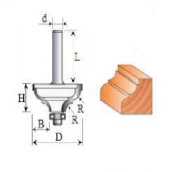 Фреза Кромкова калювальна №2003 (R4, D32, h14) 18-045-040