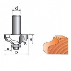 Фреза Кромкова калювальна №2006 (R4, D33, h12) 18-048-040