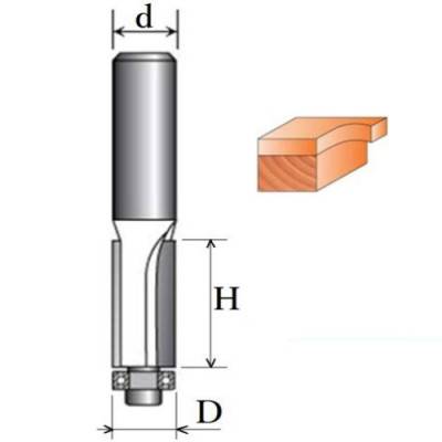 Фреза Кромкова пряма №1020 (D8, h20, d6) 16-020-080