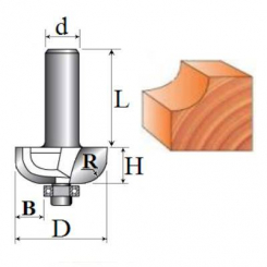 Фреза Кромкова жолобник №1018 (R3, D19, h8) 18-014-030