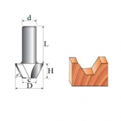 Фреза Пазова V-подібна D26, O30, c12, H12.7 08-035-300