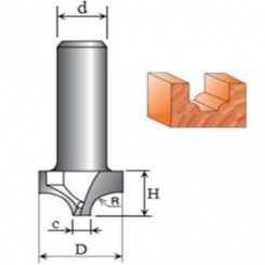 Фреза Пазова фасонна №1009 (R12, D32, h22, C8) 08-018-120