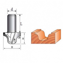 Фреза Пазова фасонна №2054 (R3, D15, h10) 08-102-030