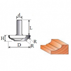 Фреза Пазова фасонна №2152 (R3, D22, h6) 08-111-030