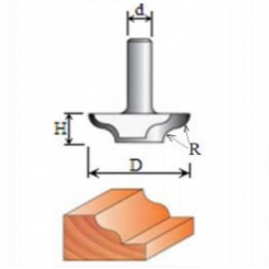 Фреза Пазова фасонна №2155 (R3, D22, h6) 08-113-030