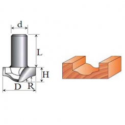 Фреза Пазова фасонна D34.9, R12.7, H15.9 08-109-127