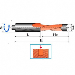 Фреза Сверло LEFT (D5, H57.5, L27, d10) 10-511-050