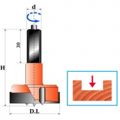 Фреза Свердло на присадний верстат LEFT (D15, H57, d10) 10-501-150