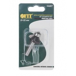 Фреза кромкова конусна з підшипником знизу, кут 45гр., DxL=25x50мм FIT