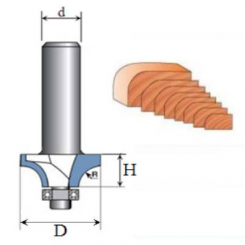 Фреза кромова калювальна №1017 (R5, D18, h8, d6, 693zz) 16-019-050