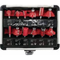 Фрези по дереву YATO зі шпинделем Ø 6 мм, Ø= 6-32 мм, 12 шт