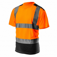Футболка сигнальна, темний низ, помаранчева, розмір M