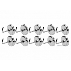 Гачки магнітні YATO з основою Ø=35 мм, стрижні l=30 мм, 10 шт.