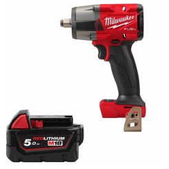 Гайковерт акумуляторний безщітковий MILWAUKEE 1/2" (881 Нм) M18 FMTIW2F12-0, з кільцем (каркас) + M18 B5 подарунок
