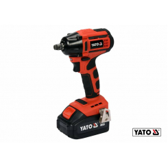 Гайковерт ударний акумуляторний безщітковий YATO : квадрат- 1/2", 250 Нм, Li-Ion 18 В, 3 Агод  кейс