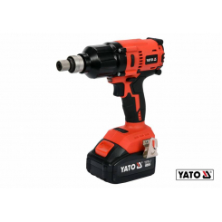 Гайковерт ударний акумуляторний безщітковий YATO : квадрат- 1/2", 700 Нм, Li-Ion 18 В, 3 Агод  кейс