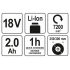 Газонокосарка акумуляторна YATO Li-Ion 18 В, 2 АГод, обрізний діап. Ø=25/30 см, з зарядним пристроєм