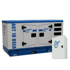 Генератор AGT18DSEA+ATS22S,400В,50Гц,18кВА,1500об/хв,дизель,рід.ох.,AVR,50л,15год(15кВа),IP23,590кг