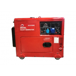 SCD7500Q дизель-генератор 1f 5,5кВт електростарт, 12,5л, колеса, капот, IP23