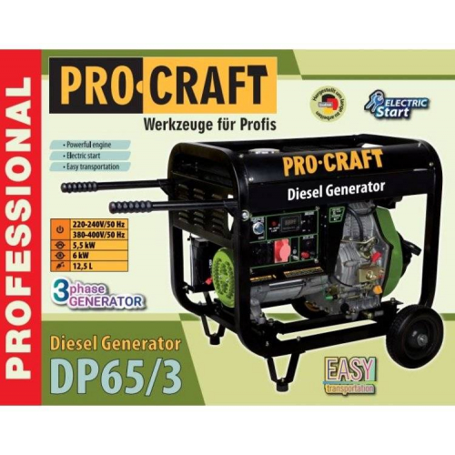 Генератор дизельний Procraft DP65/3