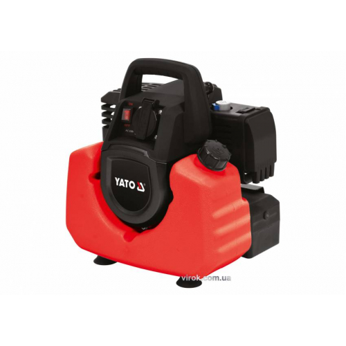 Генератор ел.струму інверторний бензиновий YATO: W=800/880 Вт, U=230 В, витрата- 0.75 л/г, бак- 3.5л