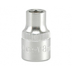 Головка 6-гранна коротка YATO із квадром. 3/8", М = 8 мм, L = 28 мм [10/250/500]