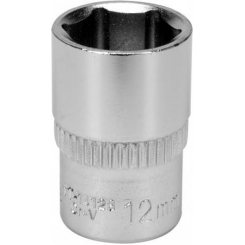 Головка торцева 6-гранна YATO: квадрат 1/4", М12, CrV [Блістер]