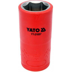 Головка торцева діелектрична 6-гранна YATO: квадрат 1/2", М=17 мм, L=55/38 мм, корпус VDE до 1000V