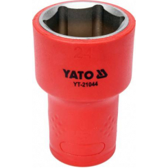 Головка торцевая диэлектрическая 6-гранная YATO: квадрат 1/2", М=24 мм, L=60/38 мм, корпус VDE до 1000V