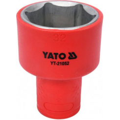 Головка торцева діелектрична 6-гранна YATO: квадрат 1/2", М=32 мм, L=60/38 мм, корпус VDE до 1000V
