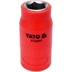 Головка торцева 6-гранна діелектрична YATO: квадрат 3/8", М=11 мм, L=45/28 мм, корпус VDE до 1000V