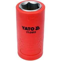 Головка торцева діелектрична 6-гранна YATO: квадрат 3/8", М=12 мм, L=45/28 мм, корпус VDE до 1000V