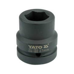Головка торцева ударна YATO 6-гранна із квадр. 1", М = 27мм, l = 59мм, [6/24], шт
