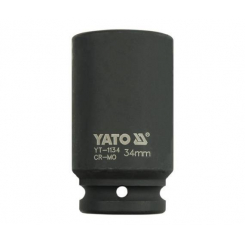 Головка торцева ударна YATO глибока 6-гранна, з квадром. 3/4". М=34мм, l=90мм, [6/24]