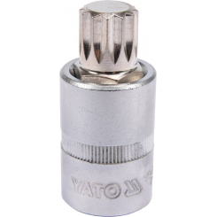 Головка торцева з викруткою. вставкою SPLINE YATO, з квадром. 1/2", M16, л = 55 мм [40/160], шт