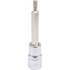 Головка торцева з викруткою. вставкою SPLINE YATO, з квадром. 1/2", M6, l=100 мм [20/120], шт