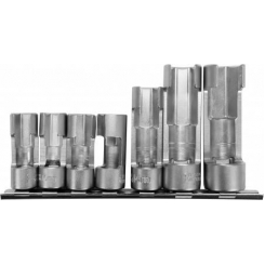 Головки торцеві для лямбда-зондів, датчиків YATO: 3/8" та 1/2", М10-19, CrV, 7 шт.