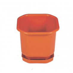 Господар Квітковий горщик 12*12 см із піддоном коричневий, Арт.: 92-8001