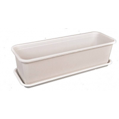 Господарський ящик балконний з піддоном 16*49*13 см білий, Арт.: 92-8049