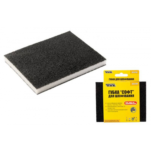 Губка для шліфування MASTERTOOL СОФТ Р180 125х100х12 мм 08-0718