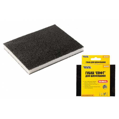 Губка для шліфування MASTERTOOL СОФТ Р320 125х100х12 мм 08-0732