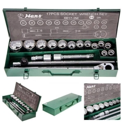 Інструмент HANS. Набір торцевих головок 3/4"DR 19-50мм, 12гран., 17 предм.(6617-2M 12PT)