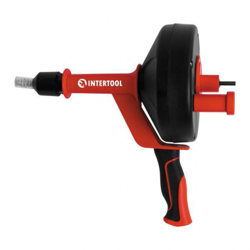 Інструмент для чищення труб, трос 6 мм * 4 м, кручений загострений наконечник INTERTOOL HP-1010