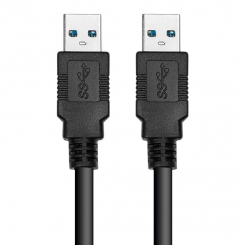 Кабель PowerPlant USB 3.0 AM-AM, 1.5м, чорний