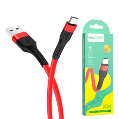 Кабель Type-C hoco X34 Surpass червоний 1м. (кор) (2)