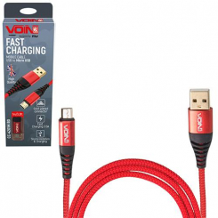 Кабель VOIN CC-4201 RD USB - Micro USB 3А, 1m, red (швидка зарядка/передача даних)