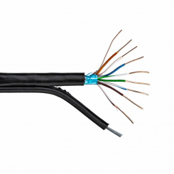 Кабель екранований для зовнішньої прокладки LP CCA Cat.5e FTP 4x2x0.51мм с тросом 7х0.4