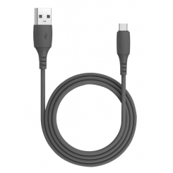 Кабель зарядки та синхронізації Quantum USB/Type-C 5A 25Вт, силіконовий, 1 м чорний, 1шт/уп